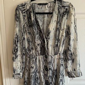 Zara short satin dress animal print, size M